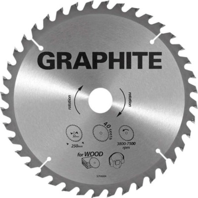 Graphite Circelzaagblad 235mm Asgat 30mm Tanden 40 Dikte 3.2 Vulringen