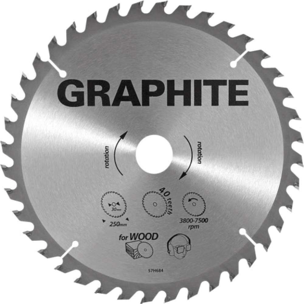 Graphite Circelzaagblad 190mm Asgat 30mm Tanden 24 Dikte 3.2 Vulringen 16/20/25 TCT