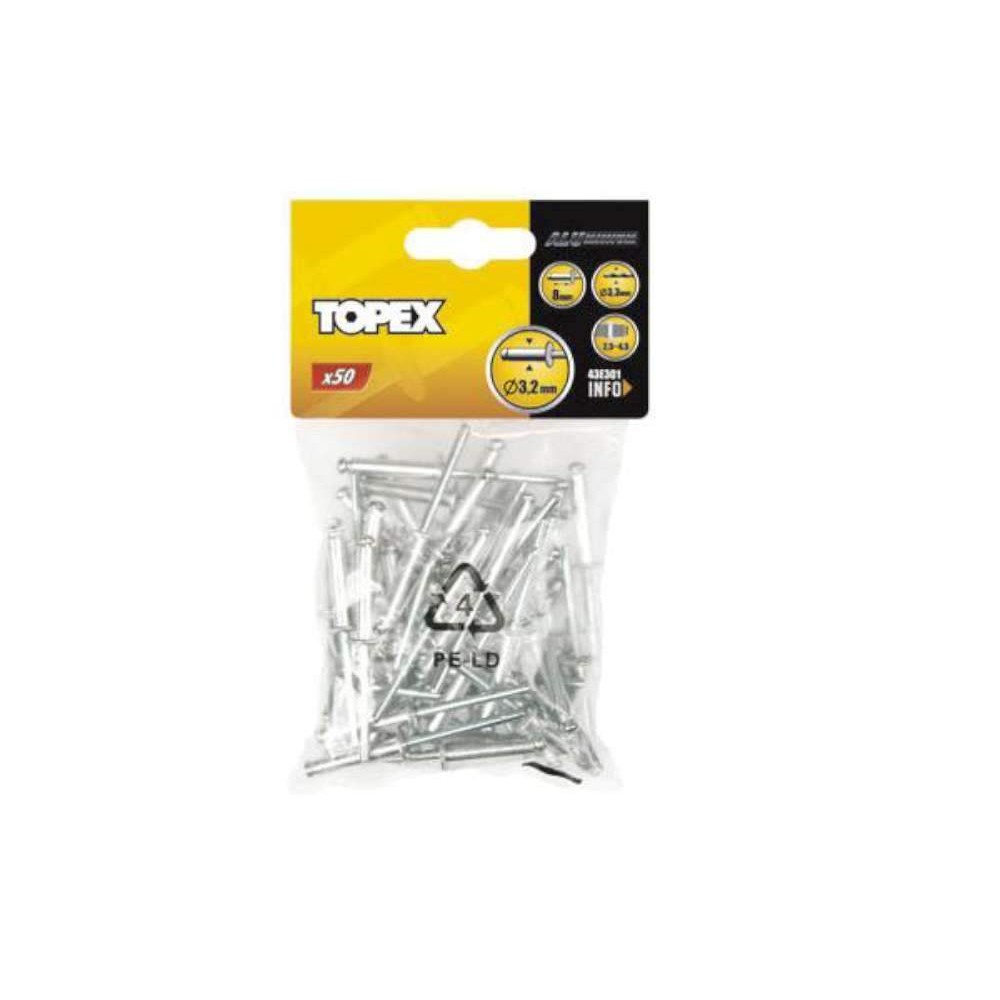 Topex Popnagels 3,2x8mm 50st