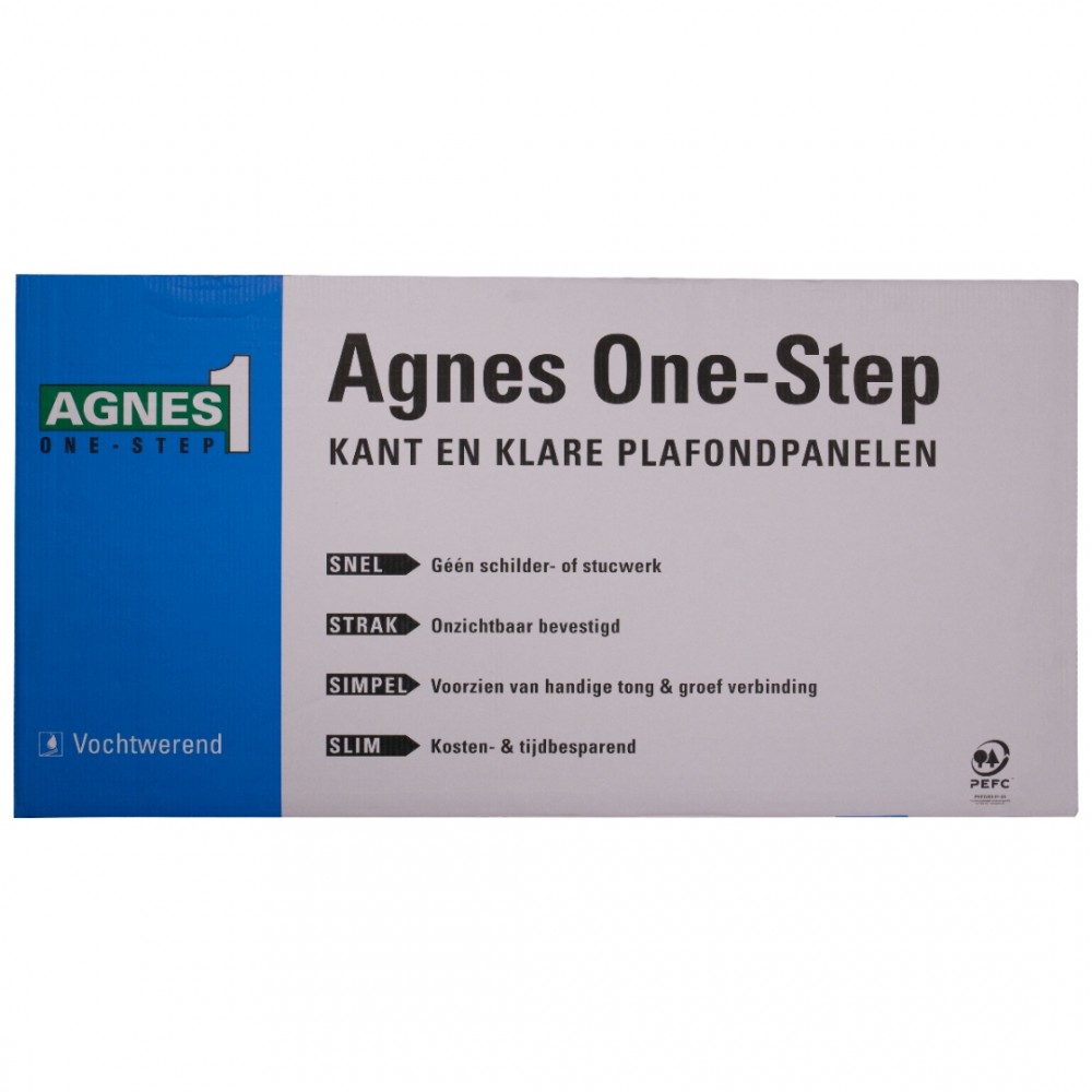 Agnes plafondplaat vochtwerend wit stuc 1200 x 600 x 12 mm 4 stuks