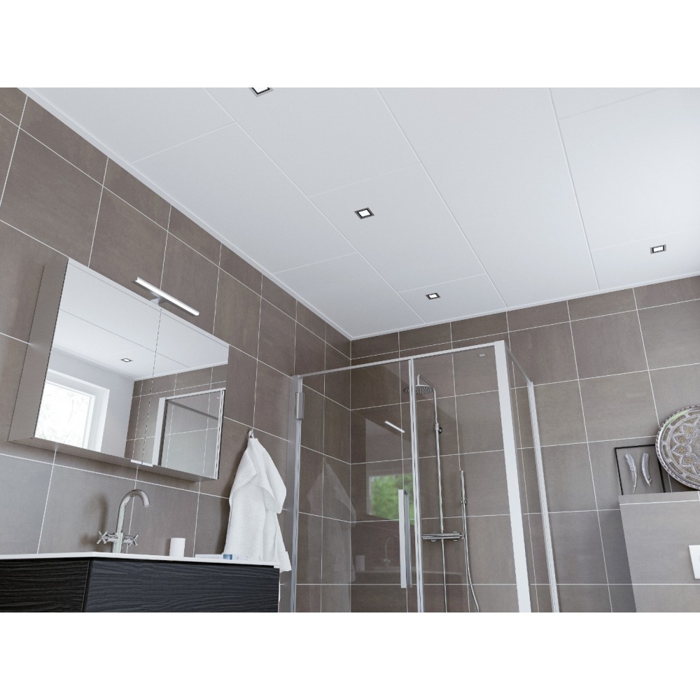 Agnes plafondplaat vochtwerend wit stuc 1200 x 600 x 12 mm 4 stuks