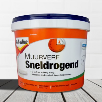 Alabastine Muurverf Sneldrogend - Wit - 5 liter