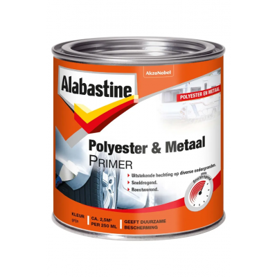 Alabastine polyester en metaal primer grijs 500ml
