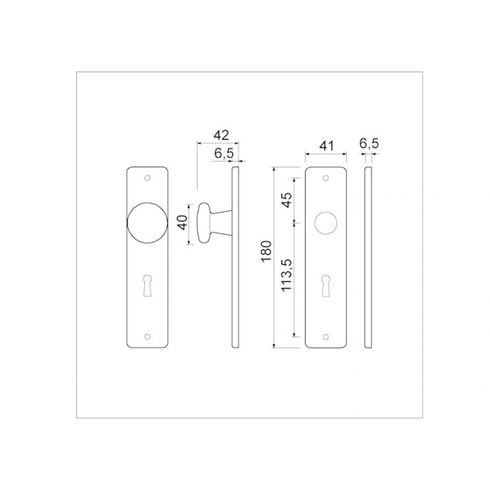 Ami Kortschild type 180/41 blind t.b.v. loopslot F1 alu