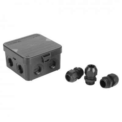 Attema kabeldoos AK1 - 8-voudig - met 3 wartels M20 - IP65 - zwart