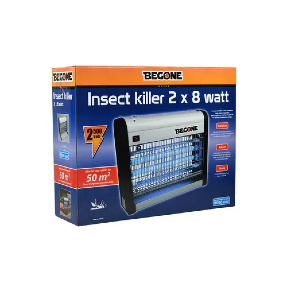 BeGone Pro Elektronische Insecten Killer Vliegenlamp 2 x 8 Watt - 50m2