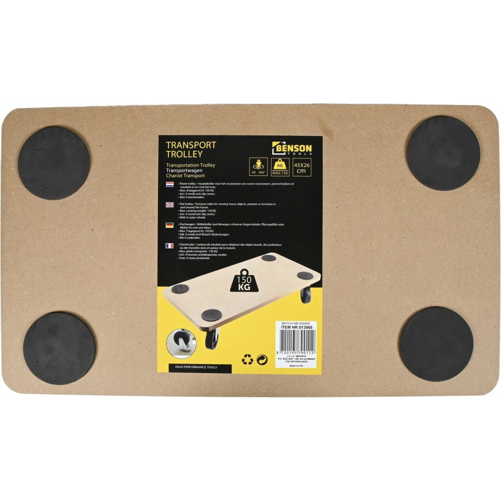 Benson Transport trolley - Antislip - 45 x 26 cm - Max. 150 kg