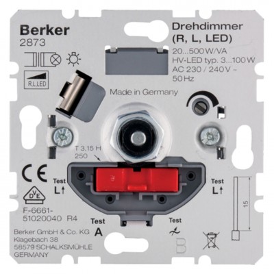 Berker dimmer inbouw - draai-uit - LED - 3-100W - universeel