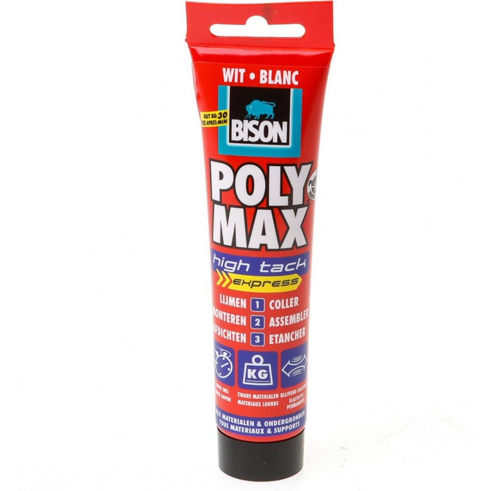 Bison Poly Max - High Tack express - Wit - 165 gram