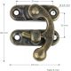 Kistsluiting toggle klink 27x32mm brons