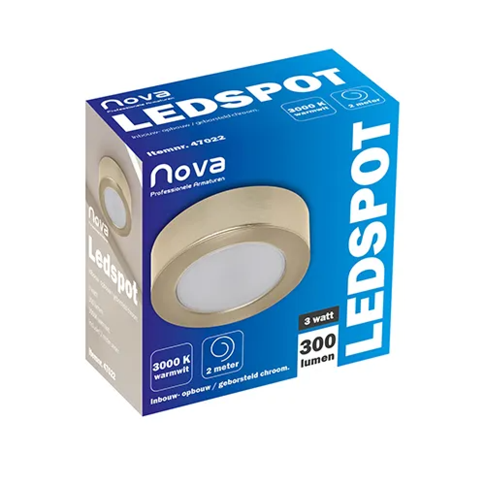 LED opbouw/inbouwspot meubel Alu 3W 230V