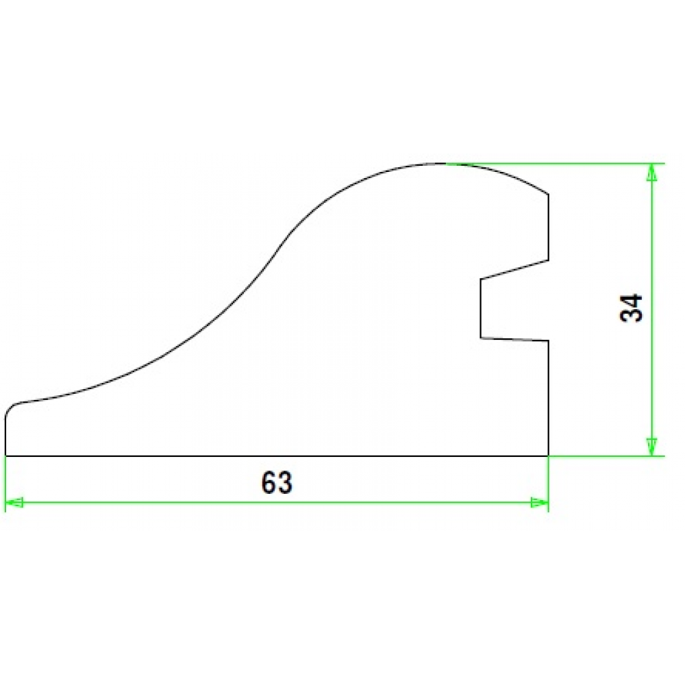 Merbau Weldorpel 34x65mm 200cm