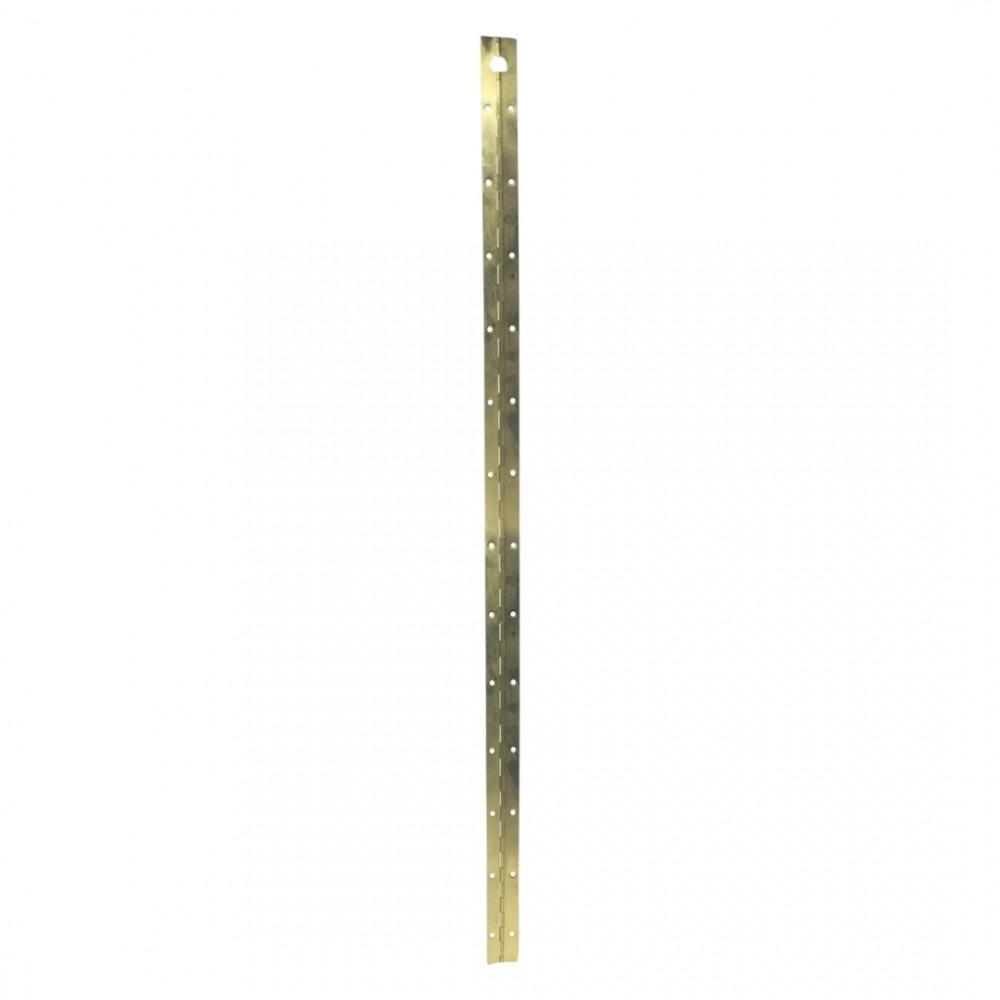 pianoscharnier met ophangoog in scharnier - geboord - messing - 0.7 x 32 x 750 mm