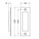 Starx schuifdeurkom rechthoekig - 120 x 40 mm - aluminium