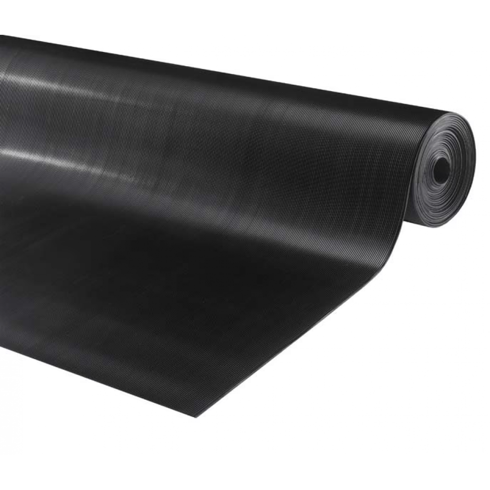 Rubber loper / rubbermat op rol - fijne ribbel - Dikte 3mm - Breedte 100cm (per meter)