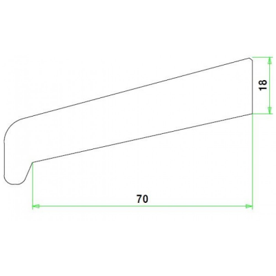 Meranti glaslat I70 18X84mm 80mu gegrond 240cm