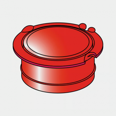 Brabantia dop voor grondanker 45mm rood