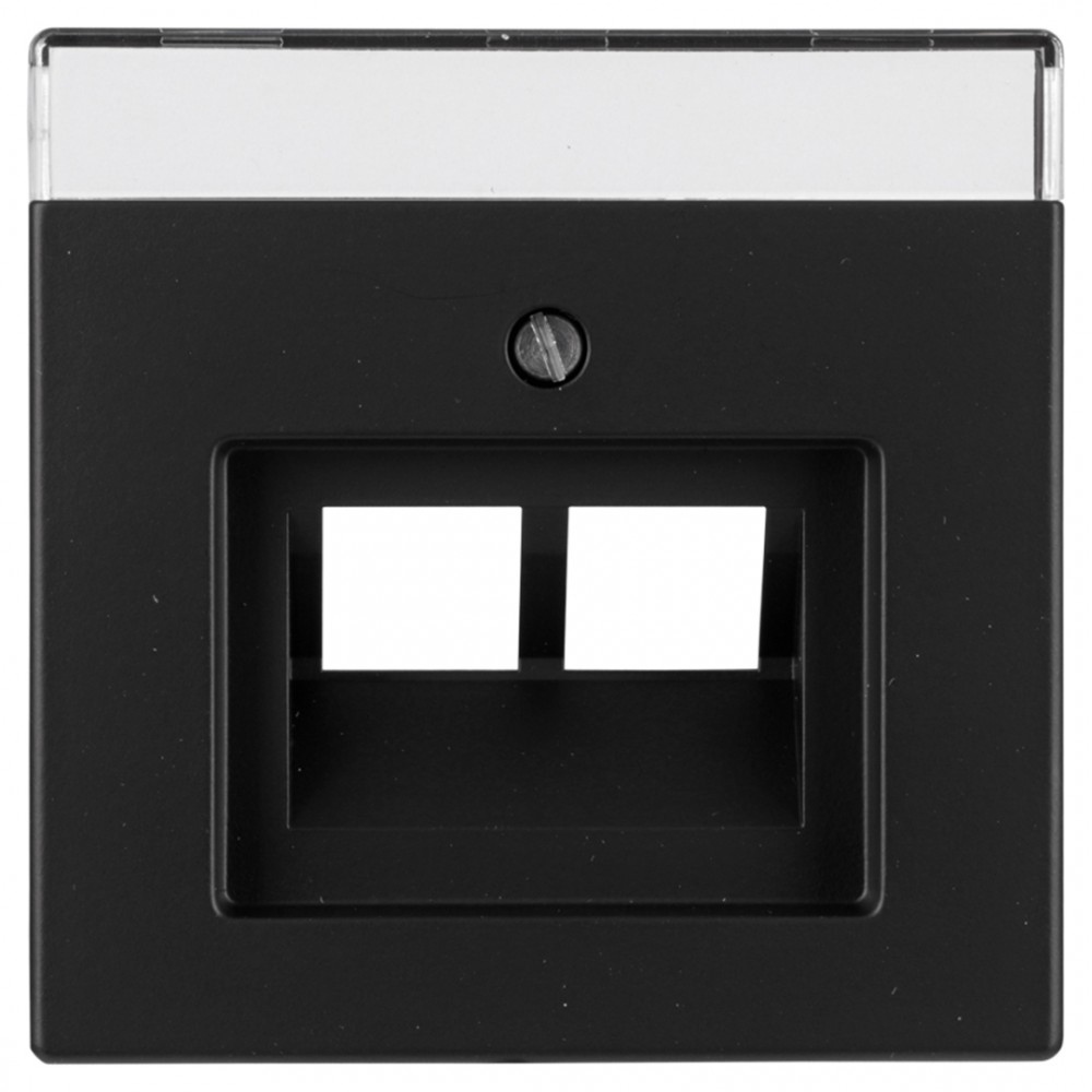 Busch-Jaeger Future Linear centraalplaat telefoon/data - 2 x 8-polig - zwart