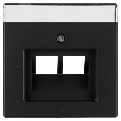 Busch-Jaeger Future Linear centraalplaat telefoon/data - 2 x 8-polig - zwart