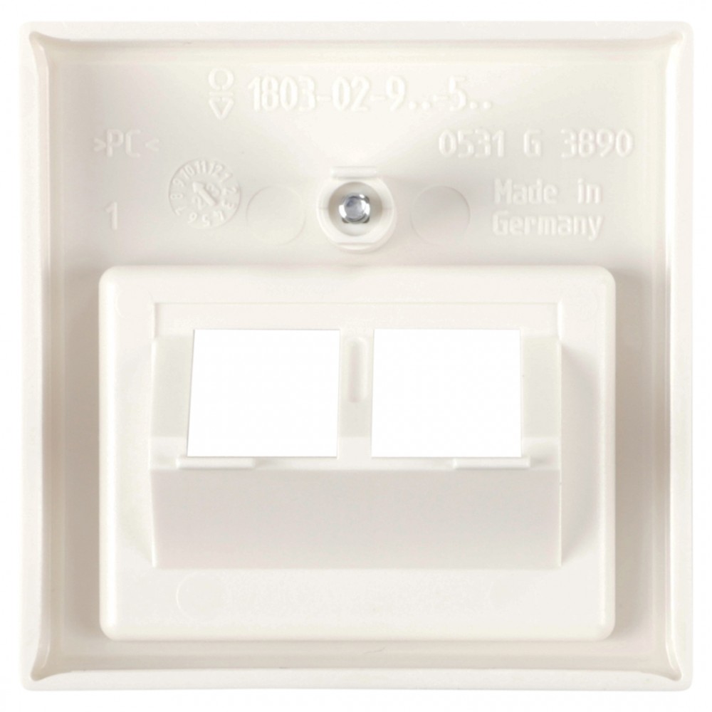 Busch-Jaeger Balance centraalplaat telefoon/data - 2 x 8-polig - polarwit