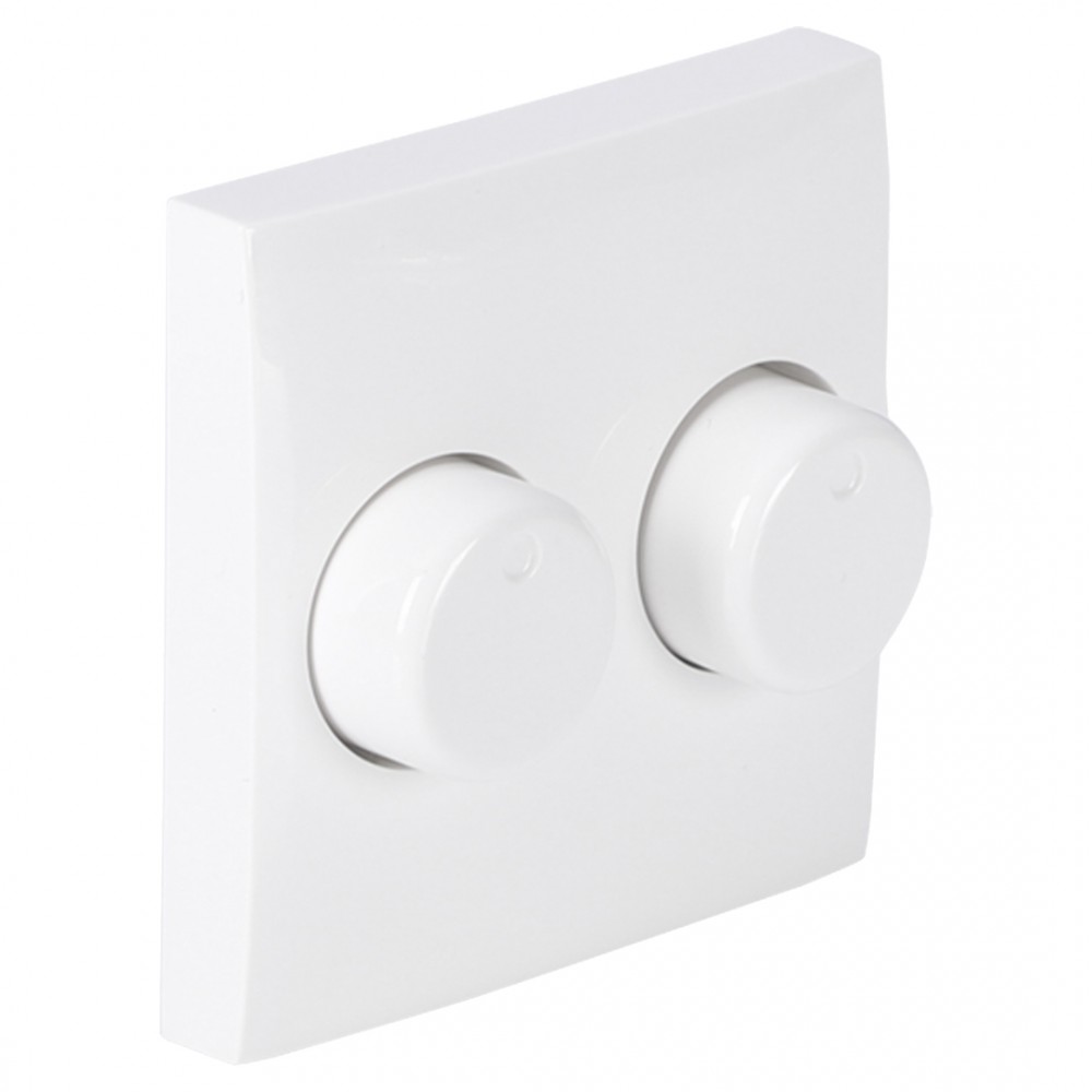 centraalplaat inbouw - voor duodimmer - met knop - geschikt voor afdekraam Busch-Jaeger Balance - polarwit