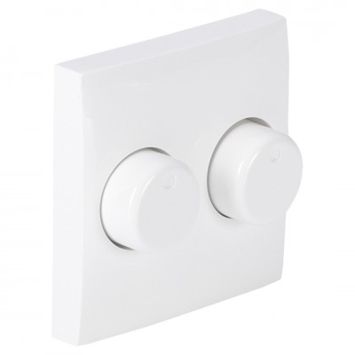 centraalplaat inbouw - voor duodimmer - met knop - geschikt voor afdekraam Busch-Jaeger Balance - polarwit