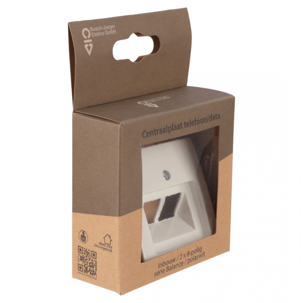 Busch-Jaeger Balance centraalplaat telefoon/data - 2 x 8-polig - polarwit