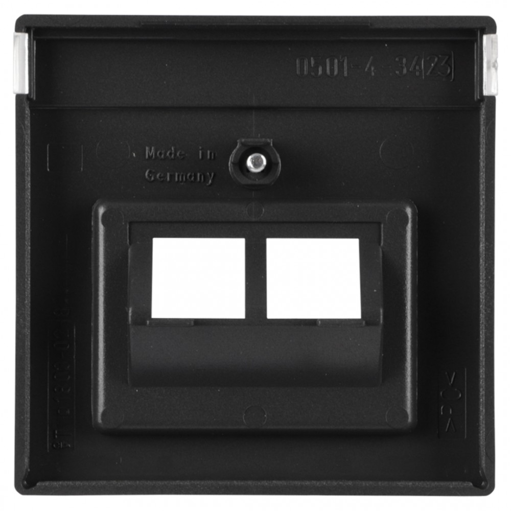 Busch-Jaeger Future Linear centraalplaat telefoon/data - 2 x 8-polig - zwart