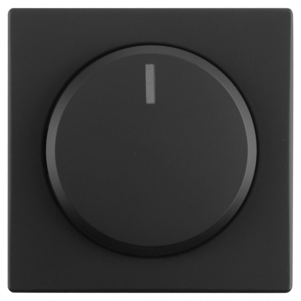 Busch-Jaeger Future Linear centraalplaat inbouw - voor dimmer - met knop - zwart