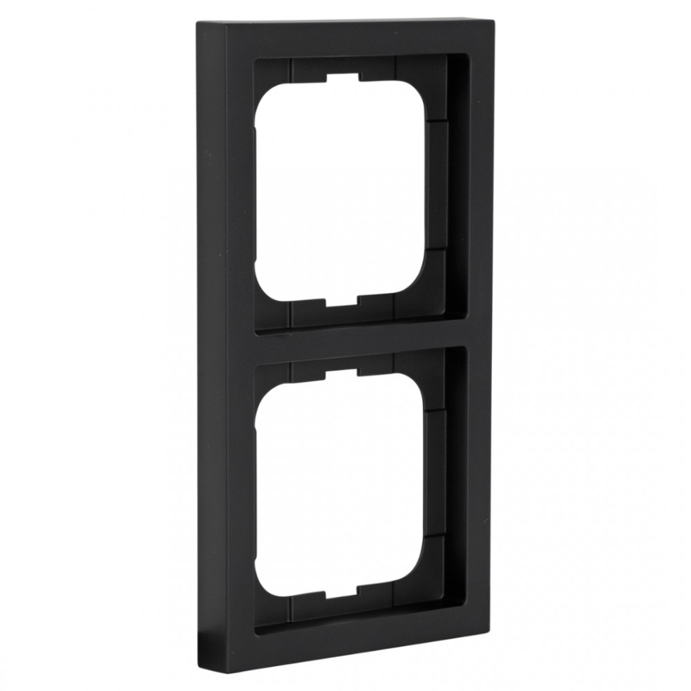Busch-Jaeger Future Linear afdekraam inbouw - 2-voudig - verticaal/horizontaal - 80 x 151 x 11 mm - zwart