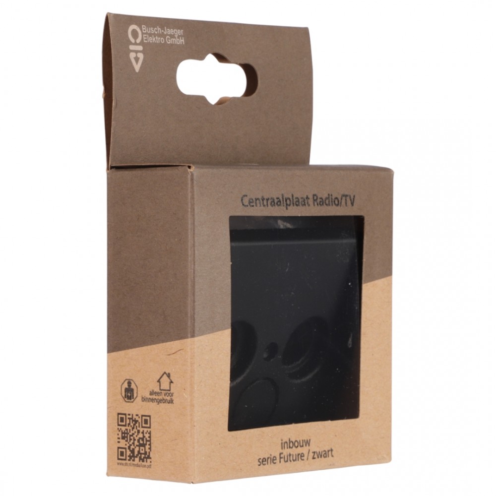 Busch-Jaeger Future Linear centraalplaat telefoon/data - 2 x 8-polig - zwart