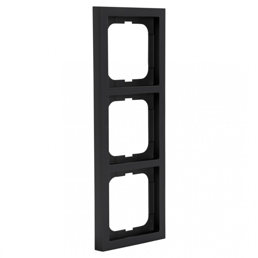 Busch-Jaeger Future Linear afdekraam inbouw - 3-voudig - verticaal/horizontaal - 80 x 222 x 11 mm - zwart