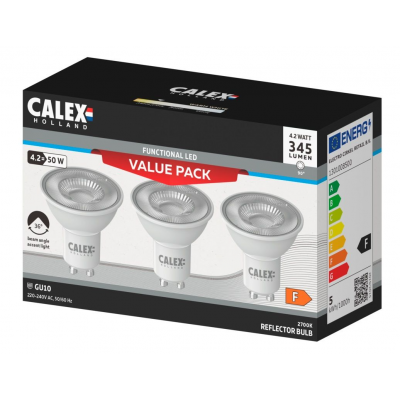 Calex 3 stuks LED GU10 4.2W 345lm 2700K 36º Niet-Dimbaar Ø5cm