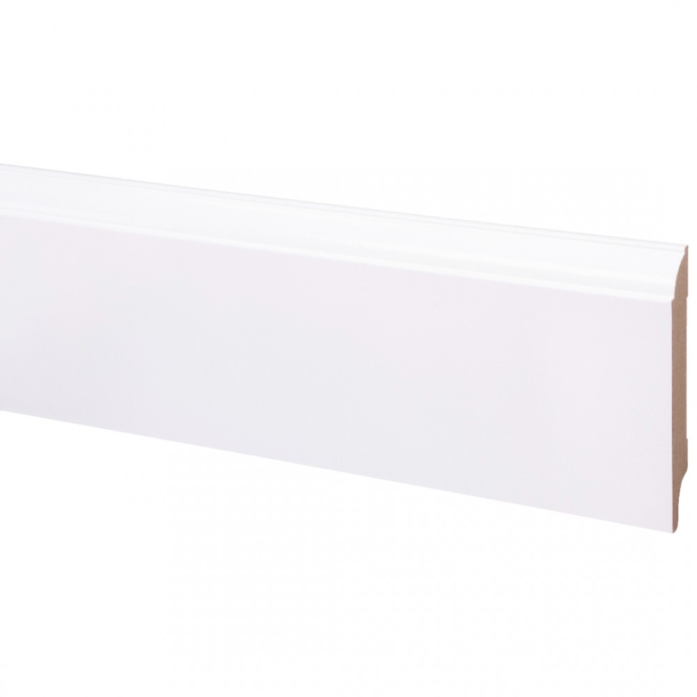 Hoge plint kwartrond wit ral9010 18x119mm 240cm