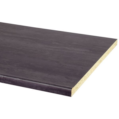 Cando - Werkblad - Aanrechtblad - Staalgrijs - Met waterkering - 302x60x2,8cm