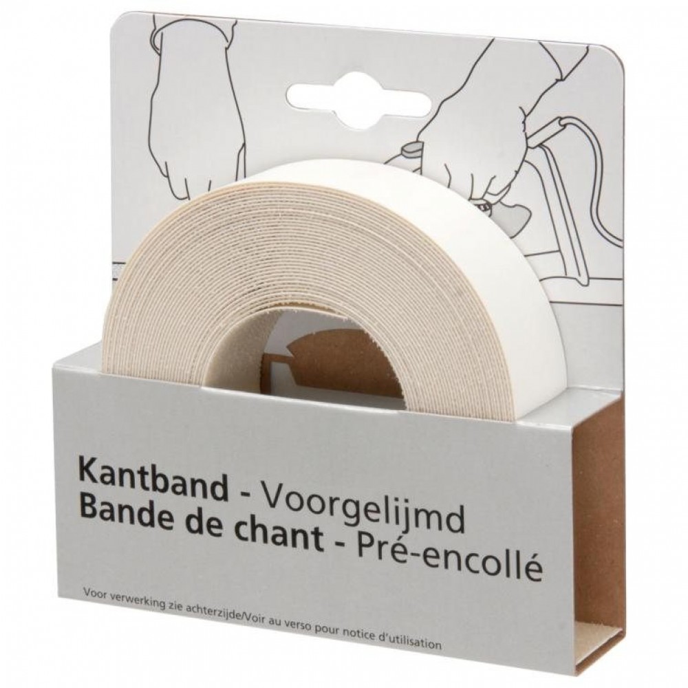 Kantband meubelpaneel 24mm wit (7,5 meter)