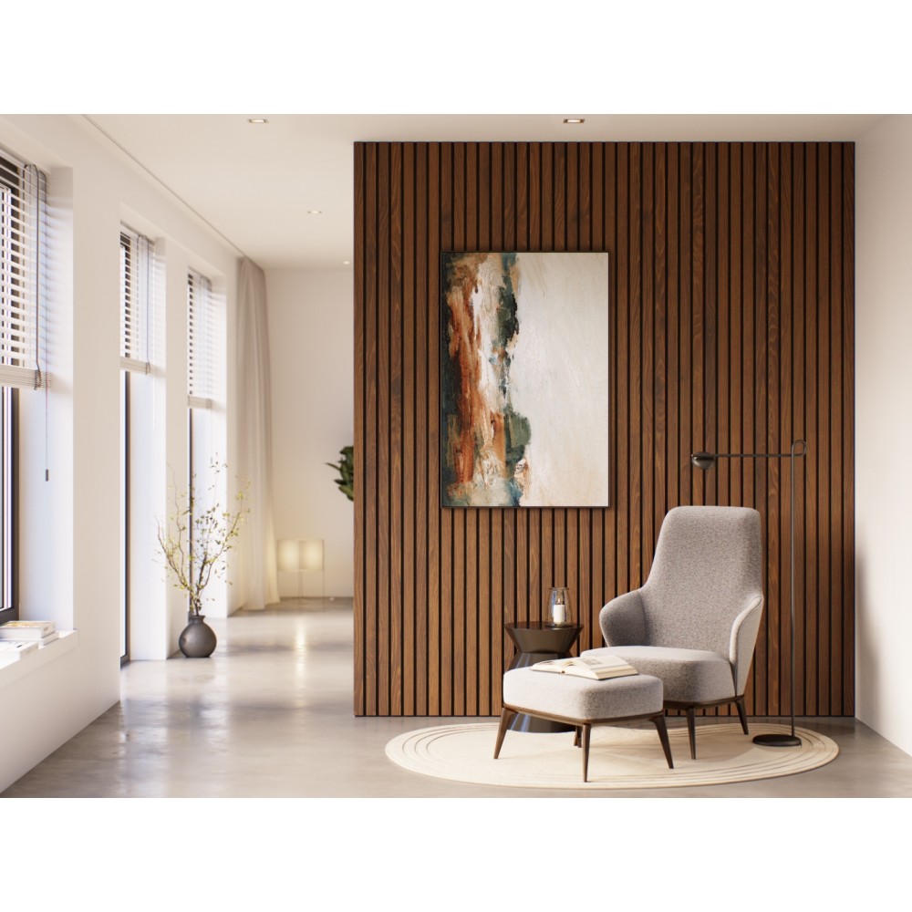 Lattenwand Decowall Acoustic Advanced walnoot 260x30cm, 2 stuks (1.56m2)