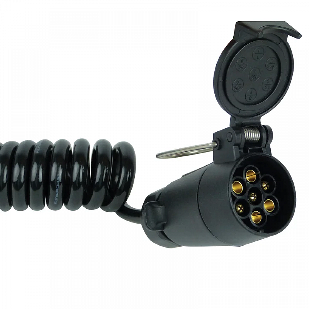 Carpoint Spiraal Trailer Verlengkabel 7p>7p Stekker/Stekkerdoos
