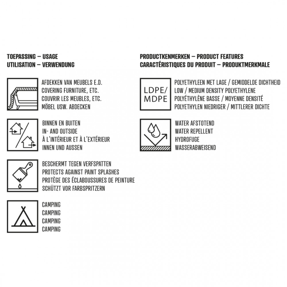 Copenhagen Pro afdekzeil LDPE - 24 MU - 4 x 4 m - transparant