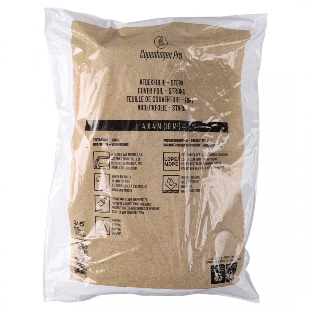 Copenhagen Pro afdekzeil LDPE - 24 MU - 4 x 4 m - transparant