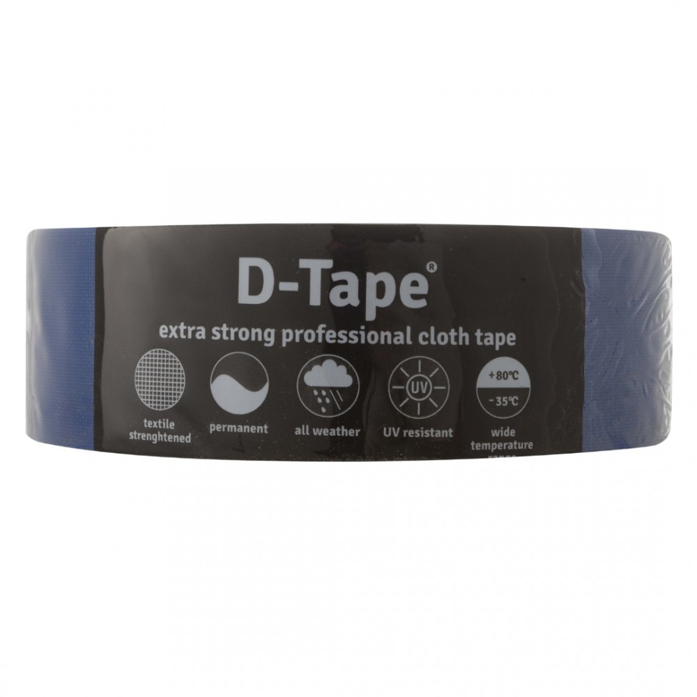 D-tape ducttape zelfklevend extra kwaliteit / permanent blauw 50 m x 50 mm x 0.32