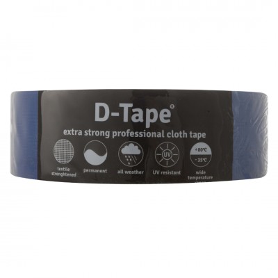 D-tape ducttape zelfklevend extra kwaliteit / permanent blauw 50 m x 50 mm x 0.32