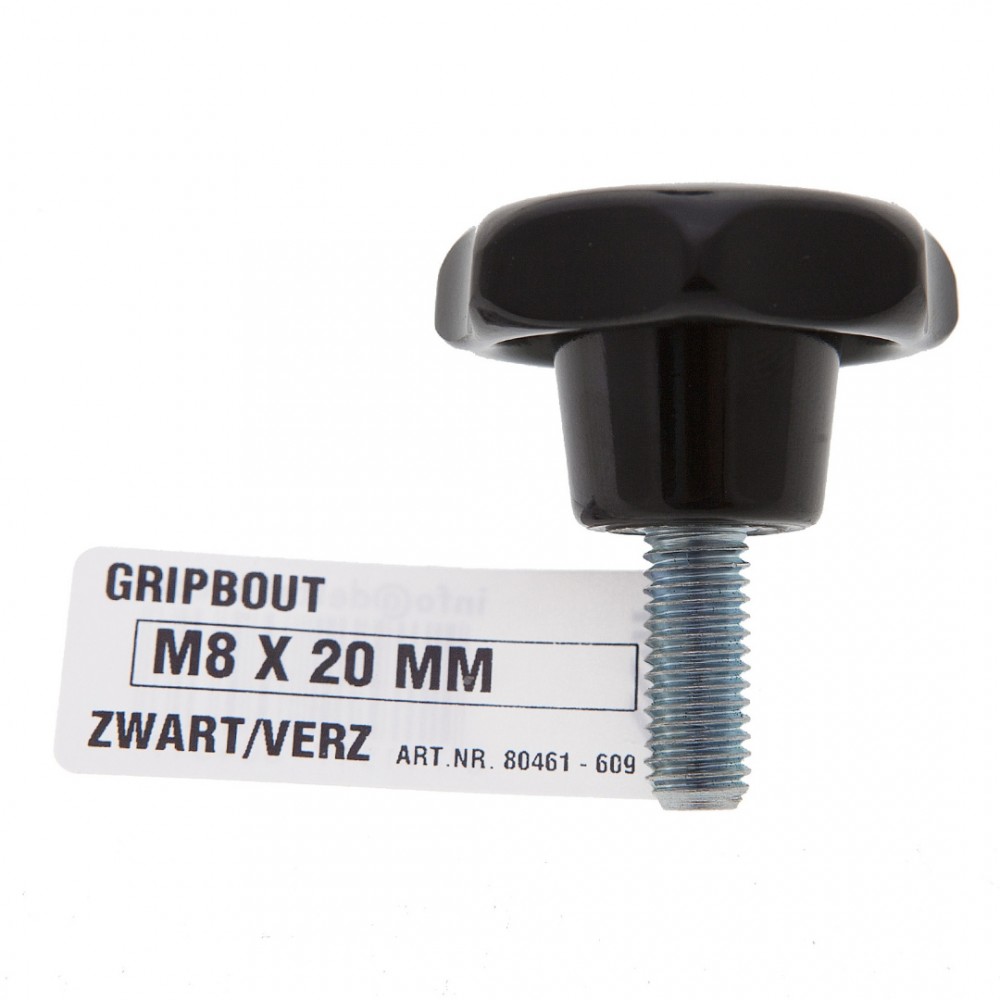 Deltafix gripbout zwart / verzinkt m8 x 20 mm din 6336a 1 st.