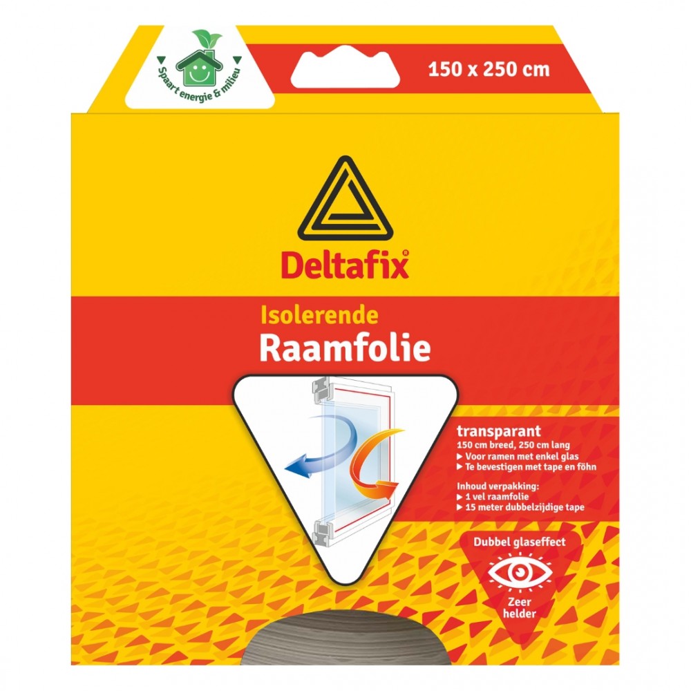 Deltafix raam-isolatiefolie transparant 150 cm x 250 cm