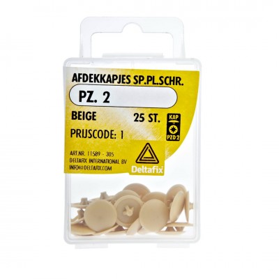 Deltafix afdekkap spaanplaatschroef kruiskop beige pzd-2 25 st.