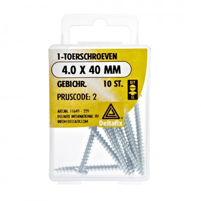 Deltafix anti-inbraakschroef 1-toer verzinkt 4.0 x 40 mm 10 st.