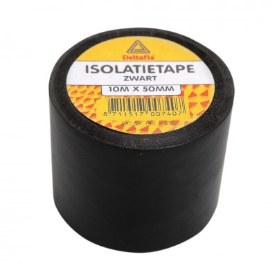 Deltafix isolatieband zelfklevend met barcode zwart 10 m x 50 mm x 0.13