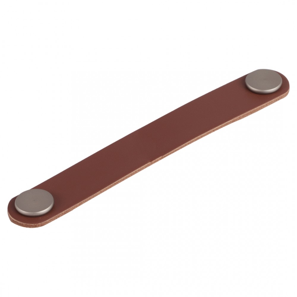 Differnz meubelgreep 128 mm - leer - cognac bruin