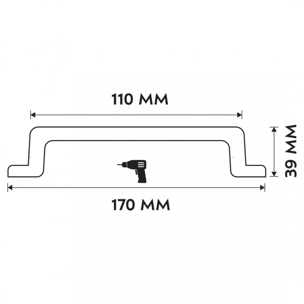Differnz meubelgreep recht 170 mm