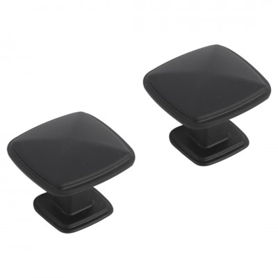Differnz knop vierkant - 25 mm - mat zwart